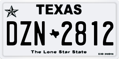 TX license plate DZN2812