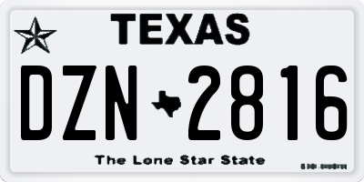 TX license plate DZN2816