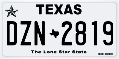 TX license plate DZN2819