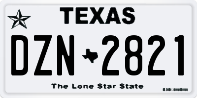 TX license plate DZN2821