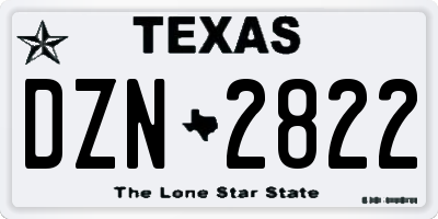TX license plate DZN2822