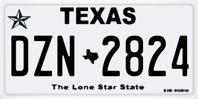 TX license plate DZN2824