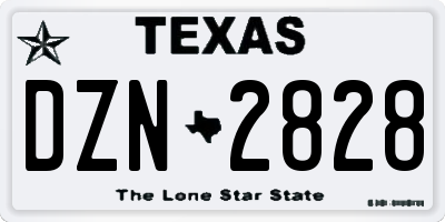 TX license plate DZN2828