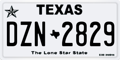TX license plate DZN2829