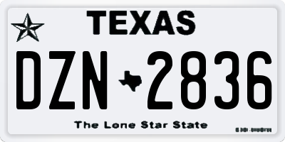 TX license plate DZN2836