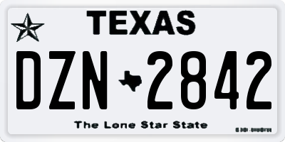 TX license plate DZN2842