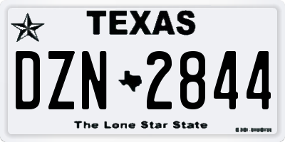 TX license plate DZN2844