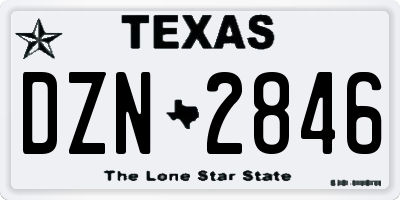 TX license plate DZN2846