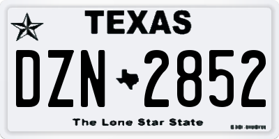 TX license plate DZN2852