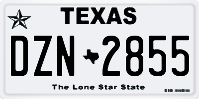 TX license plate DZN2855