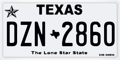 TX license plate DZN2860