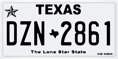 TX license plate DZN2861