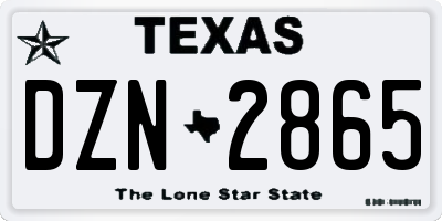 TX license plate DZN2865