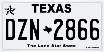 TX license plate DZN2866