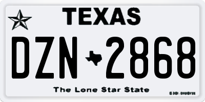 TX license plate DZN2868