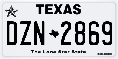 TX license plate DZN2869