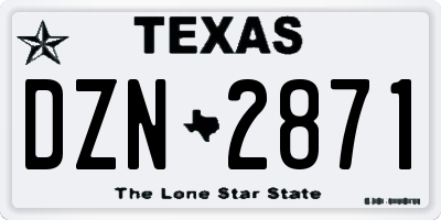 TX license plate DZN2871