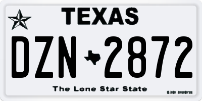 TX license plate DZN2872