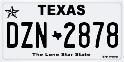 TX license plate DZN2878