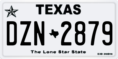TX license plate DZN2879