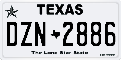 TX license plate DZN2886