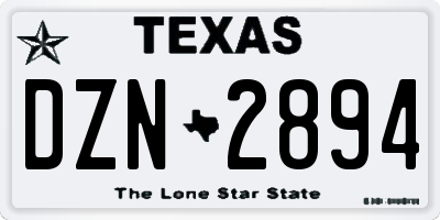 TX license plate DZN2894