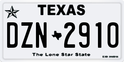 TX license plate DZN2910