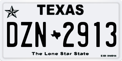 TX license plate DZN2913