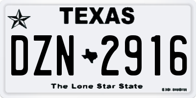 TX license plate DZN2916
