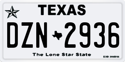 TX license plate DZN2936