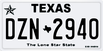 TX license plate DZN2940