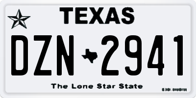 TX license plate DZN2941