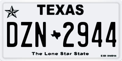 TX license plate DZN2944