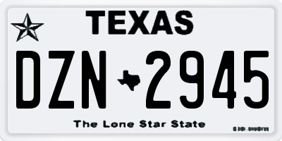 TX license plate DZN2945