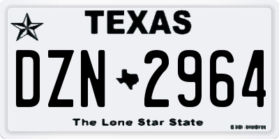 TX license plate DZN2964