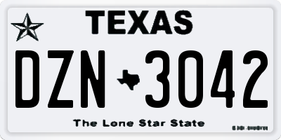 TX license plate DZN3042