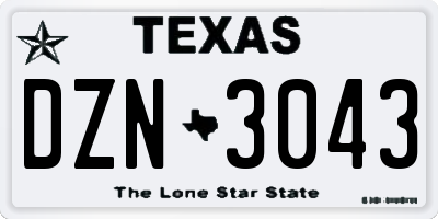 TX license plate DZN3043