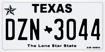 TX license plate DZN3044