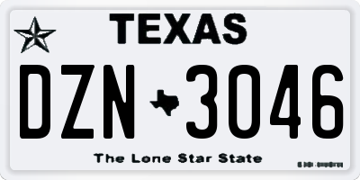 TX license plate DZN3046