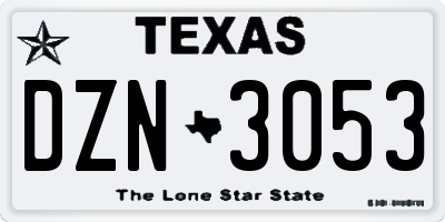 TX license plate DZN3053