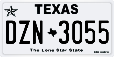 TX license plate DZN3055