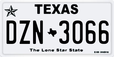TX license plate DZN3066