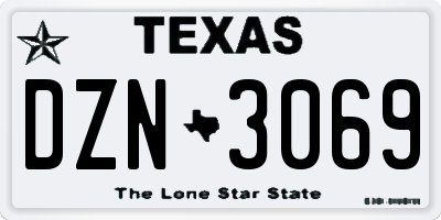 TX license plate DZN3069