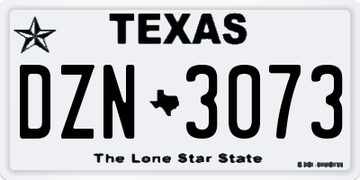 TX license plate DZN3073