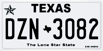TX license plate DZN3082