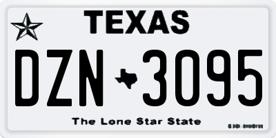TX license plate DZN3095