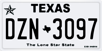 TX license plate DZN3097
