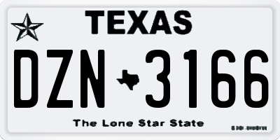 TX license plate DZN3166
