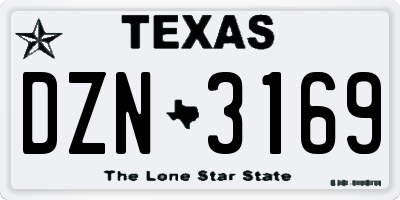 TX license plate DZN3169