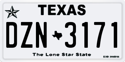 TX license plate DZN3171